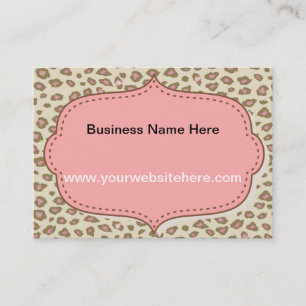 Cream Pink Leopard Print Business Card