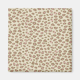 Cream Pink Leopard Print Magnet