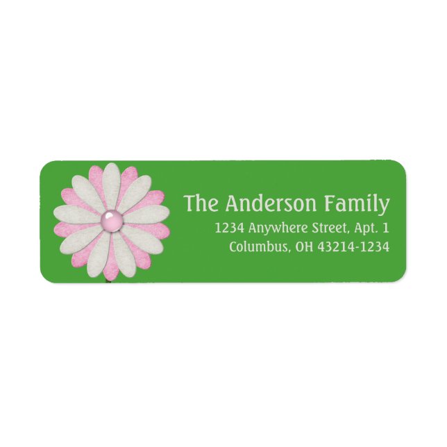 Cream & Pink Little Flower 5 Chic Address Labels (Front)