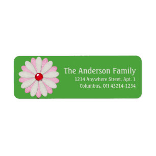 Cream & Pink Little Flower 7 Chic Address Labels