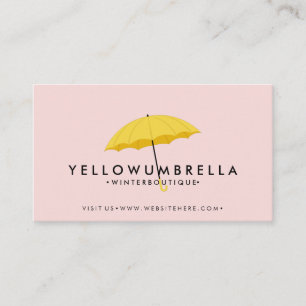 Cream pink Umbrella Business Card