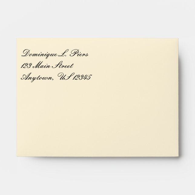 Cream Plain Simple A6 4x6 Return Address Envelopes (Front)