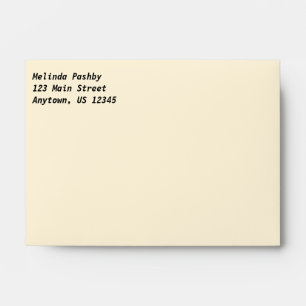 Cream Plain Simple A6 4x6 Return Address Envelopes