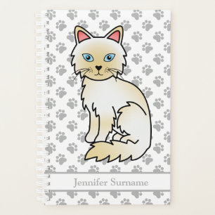 Cream Point Birman / Ragdoll Cat And Paws & Text Planner