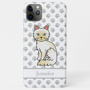 Cream Point Birman / Ragdoll Cute Cat & Name iPhone 11 Pro Max Case