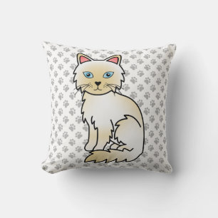 Cream Point Birman / Ragdoll Cute Cat & Paws Cushion