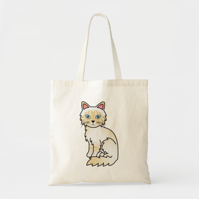 Cream Point Tabby Birman / Ragdoll Cat Tote Bag (Front)