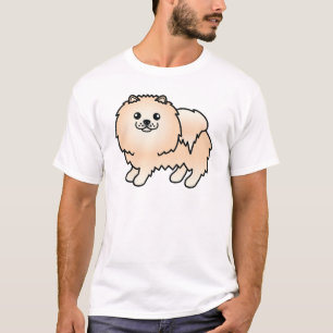 Cream Pomeranian Cute Cartoon Dog T-Shirt