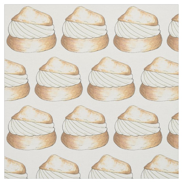 Cream Puff Pastry Creampuff Dessert French Bakery Fabric (Swatch)