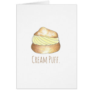 Cream Puff Puffs Creampuff Dessert Foodie Card