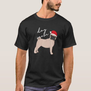 Cream Pug Dog Mum Christmas T-Shirt