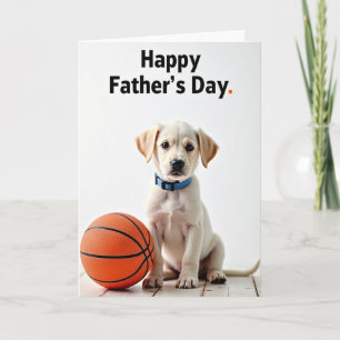 Cream Puppy Fathers Day Card