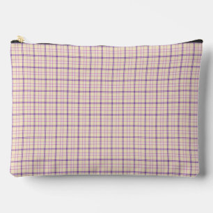 Cream Purple Plaid Classic Pattern Retro Accessory Pouch