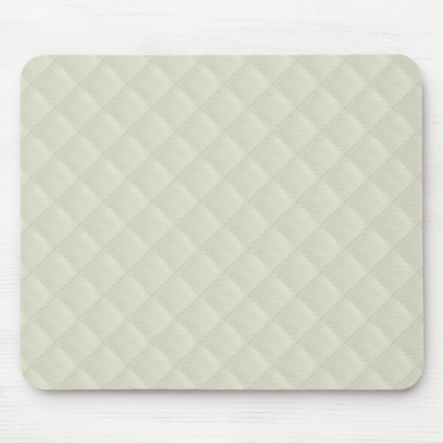 Cream Quilted Leather Mouse Pad (Front)