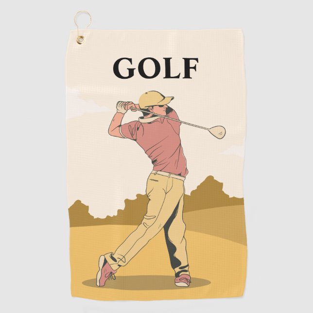 Cream Red Custom Best golf towels (Front)