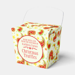Cream red green Christmas star paisley gift box