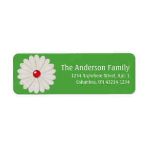 Cream & Red Little Flower 2 Chic Address Labels