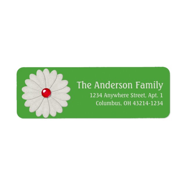 Cream & Red Little Flower 2 Chic Address Labels (Front)