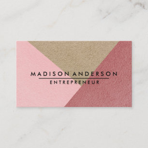 Cream Red & Pink Modern Finance Consultant Business Card