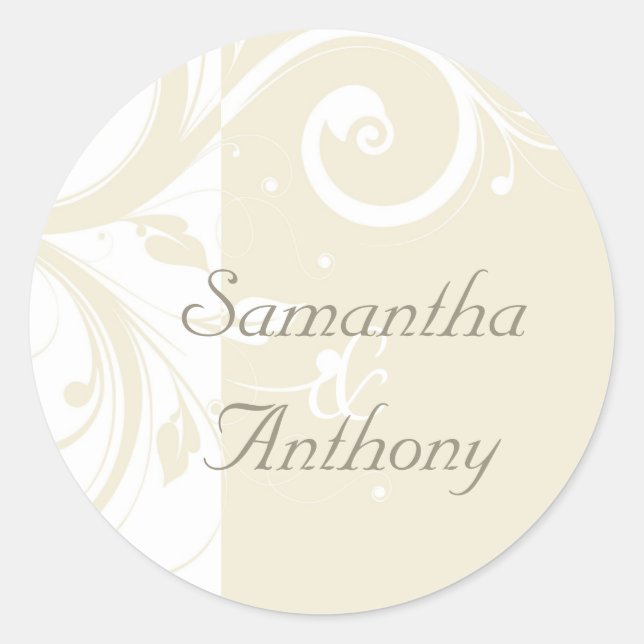 Cream Reverse Swirl Matching Envelope Seal (Front)