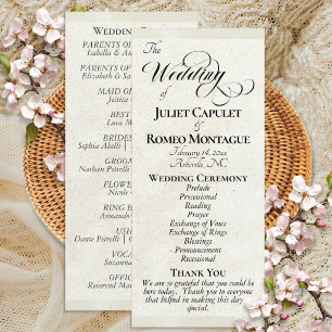 Cream Ribbon Wedding Program