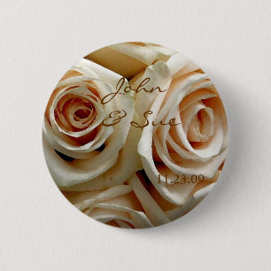 Cream Rose Bouquet - Round Button