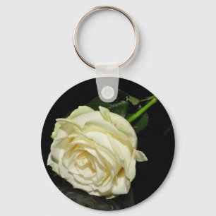Cream Rose Key Ring