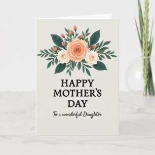Cream Rose Mothers Day Card