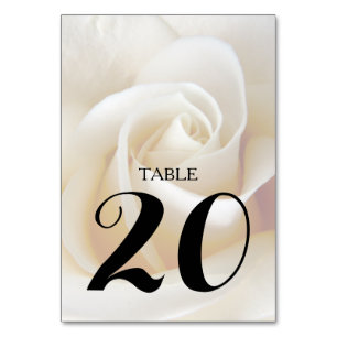 Cream Rose Wedding Table Number Cards