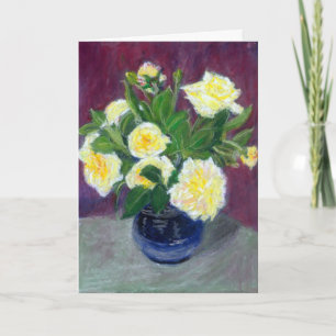 Cream Roses Birthday Card