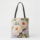 Cream Roses Watercolor Tote