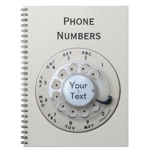 Cream Rotary Telephone Dial Notebook