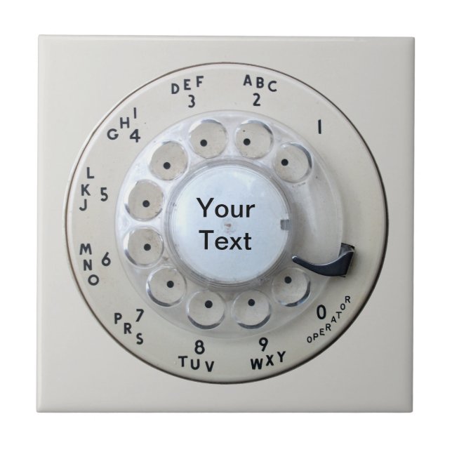 Cream Rotary Telephone Dial Tile (Front)