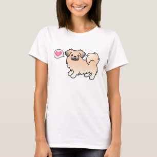 Cream Sable Tibetan Spaniel Cartoon Dog T-Shirt