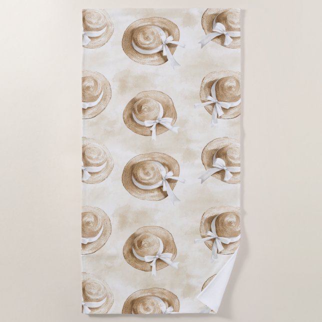 Cream Sand Beach Hats   Towel (Front)