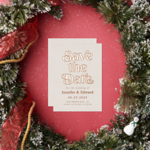 Cream Save The Date Retro Typography