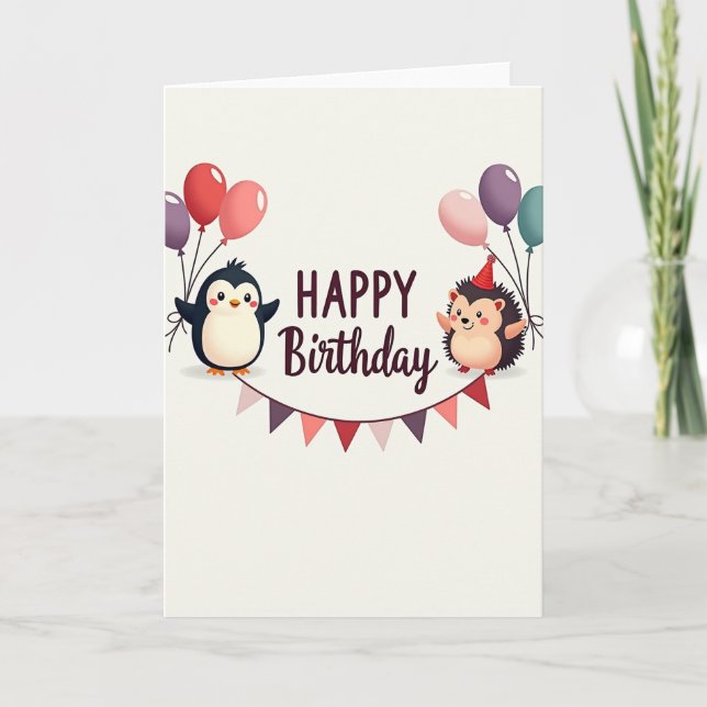 Cream Scene Birthday Card (Front)