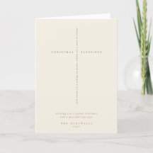 Cream Scripture Cross Christmas/Holiday Card