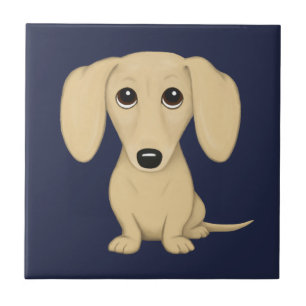 Cream Short Haired Dachshund Ceramic Tile