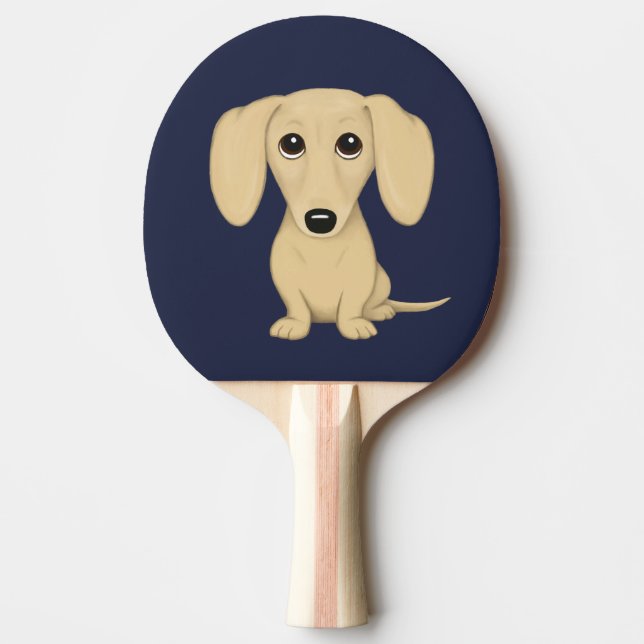 Cream Short Haired Dachshund Ping Pong Paddle (Front)