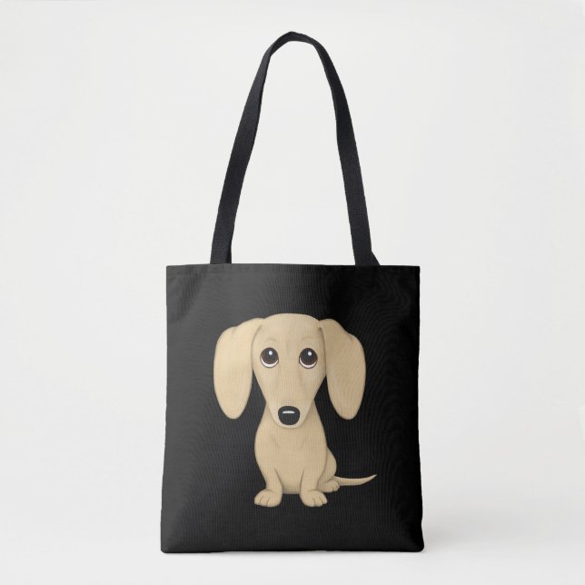 Cream Short Haired Dachshund Wiener Dog Lover's Tote Bag (Front)