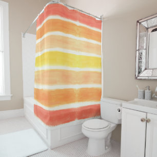 Cream Sickle Stripes Art Print Shower Curtain