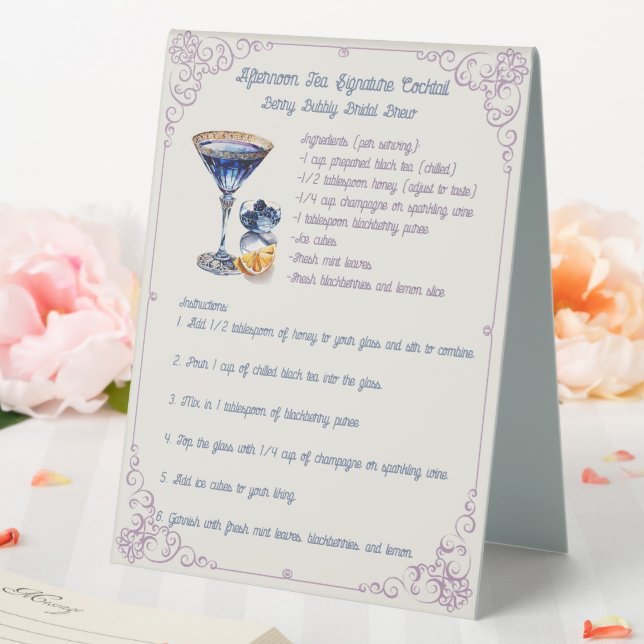 Cream Signature Cocktail: Berry Bubbly Bridal Brew (In SItu (Wedding))