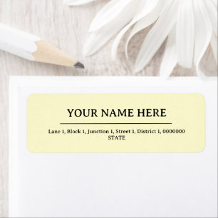 Cream Simple Minimalist Name Address Return Return Address Label