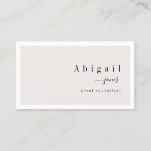 Cream Simple Script Modern Luxury Professional Business Card