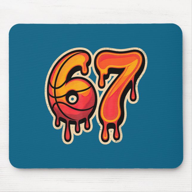 Cream Six Drip Basketball Ice 67 Seven Fun Mouse Pad (Front)