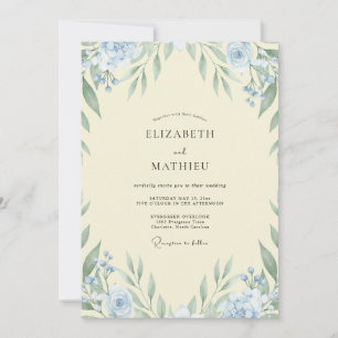 Cream Sky Leaf Wedding Invitation