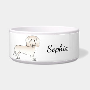 Cream Smooth Coat Dachshund Cartoon Dog And Name