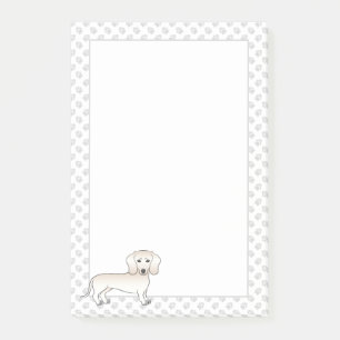 Cream Smooth Coat Dachshund Cartoon Dog With Paws Post-it Notes