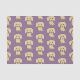 Cream Smooth Coated Dachshund Pattern   Cute Dogs Tissue Paper